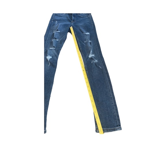 NWT H&M Divided Dark Blue Distressed Super Skinny Jeans Sz 6 - Picture 5 of 7